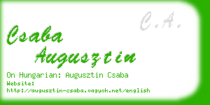 csaba augusztin business card